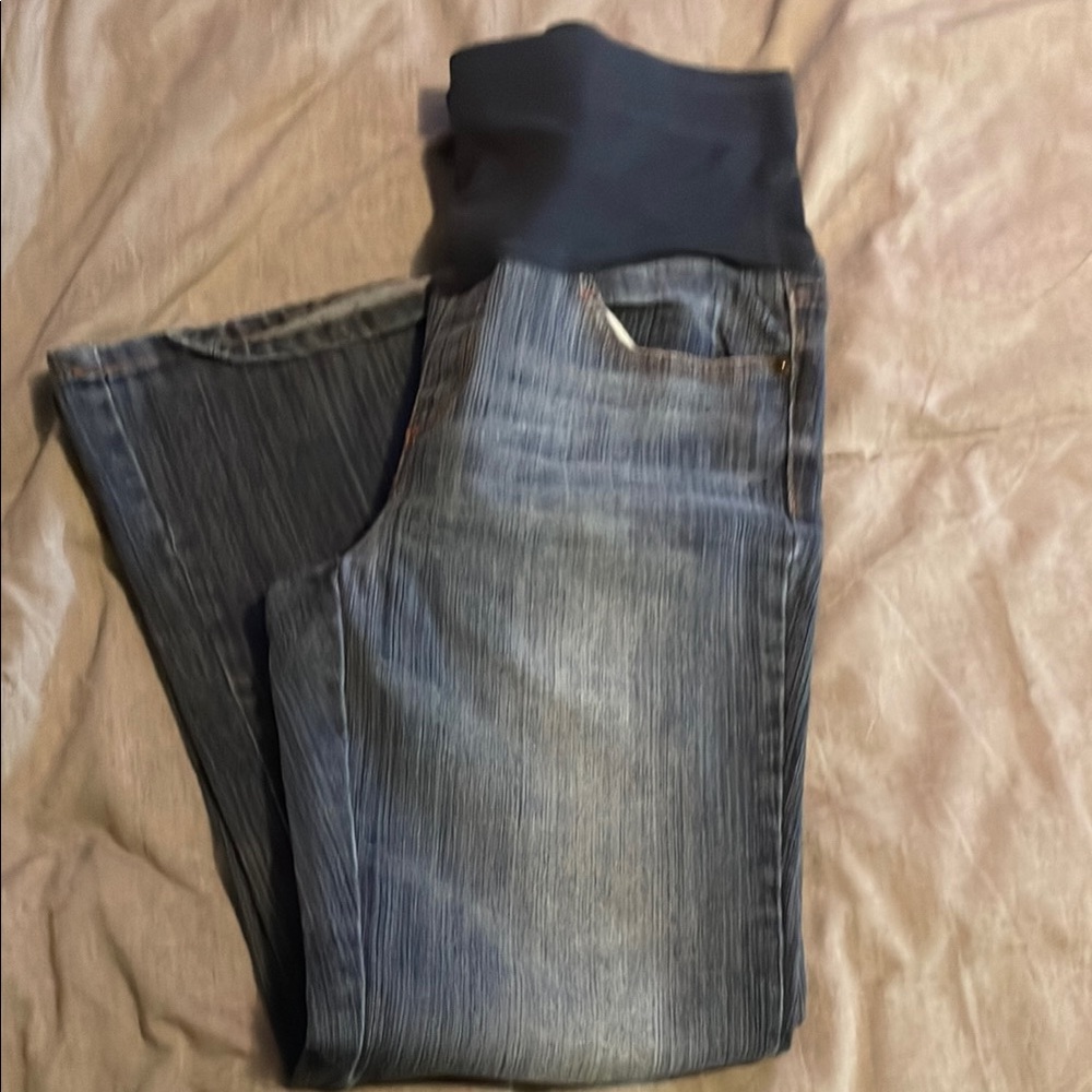 Motherhood Maternity Blue Boot Cut Jeans with Elastic Panel